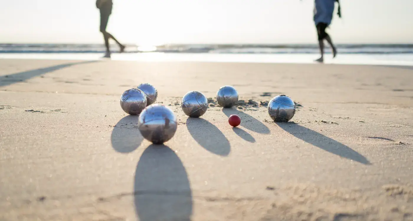 Silver Balls on the beach Sand