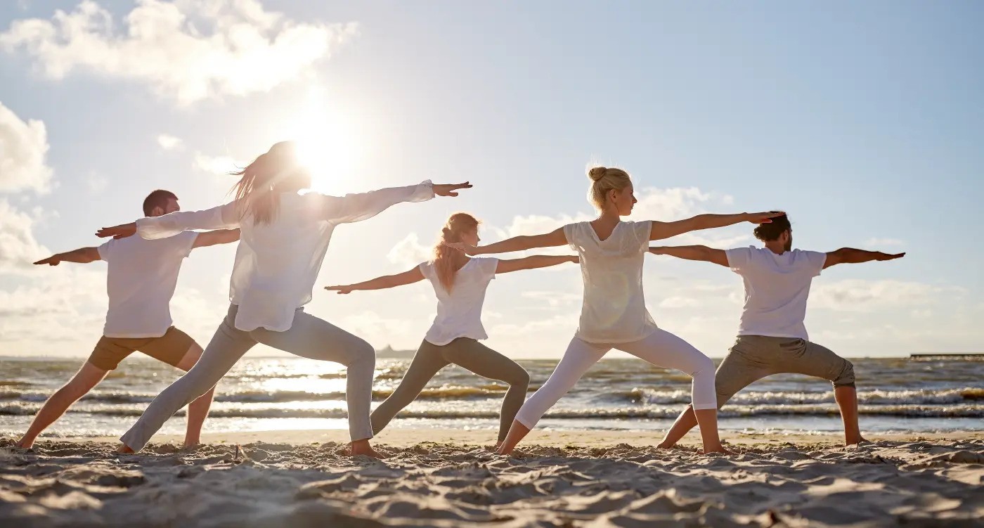 Group Yoga at the Beach