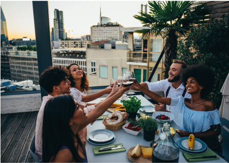 Friends Brunch Doing Cheers