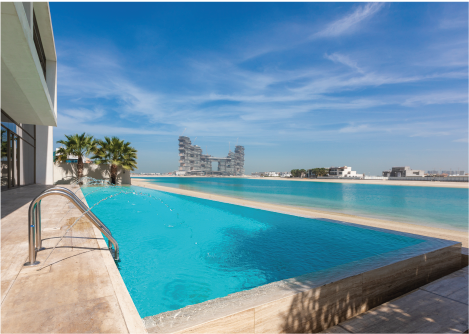 Private swimming Pool on the West Beach