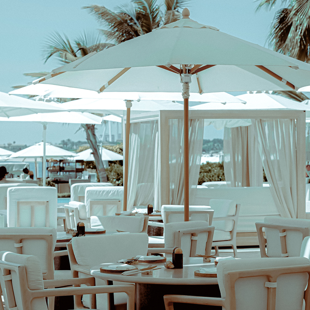 Outdoor Seating Tables at SAN Beach Club