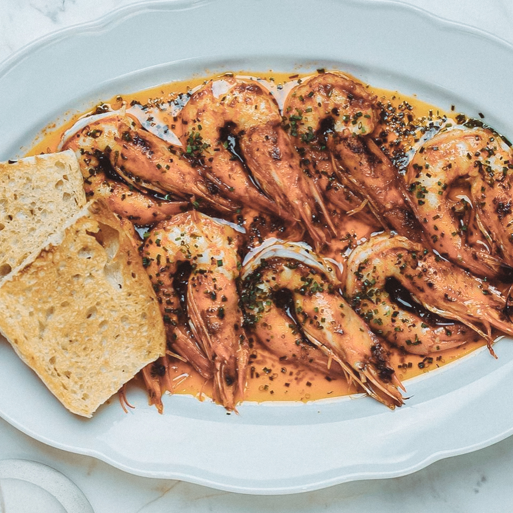 Plate of Prawns with Sauce